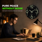 12-Inch Silent Wooden Wall Clock – Luminous Glow & MDF Wood Grain✨
