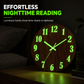 12-Inch Silent Wooden Wall Clock – Luminous Glow & MDF Wood Grain✨