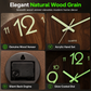 12-Inch Silent Wooden Wall Clock – Luminous Glow & MDF Wood Grain✨
