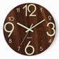 12-Inch Silent Wooden Wall Clock – Luminous Glow & MDF Wood Grain✨