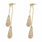 Women's Dual Wear Zircon Water Drop Tassel Earrings✨Gold Plated Elegant Drop Earrings