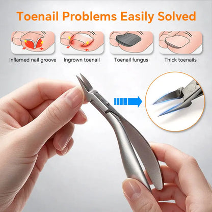 Stainless Steel Ingrown Toenail Clipper and Dead Skin Nipper 2 Piece Manicure Set