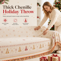 Thickened Christmas Chenille Sofa Cover – Full Coverage Cat Scratch & Stain Resistant Couch Slipcover🎄🎅🛋️