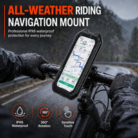 📢📢50% OFF !! ⏰ Waterproof Bike & Motorcycle Phone Holder – IPX6, Touchable, 360° Rotation ✨
