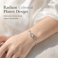 925 Sterling Silver Planet and Star for Women Elegant Niche Design Jewelry Gift for Best Friends