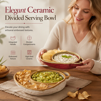 🍽️ LIMITED-TIME 50% OFF! ✨ Retro Ceramic Divided Baking Dish – Vintage Style, Heat Safe, Easy Carry 🥣