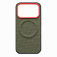 Magnetic Woven Texture Phone Case with Gold Trim – Anti-Slip, Shockproof, Wireless Charging ✨