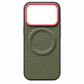 Magnetic Woven Texture Phone Case with Gold Trim – Anti-Slip, Shockproof, Wireless Charging ✨