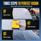 Car Glass Oil Film Remover Spray Powerful Windshield Decontamination and Bug Residue Cleaner for Clear Driving Vision