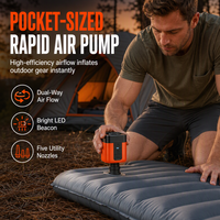 Portable Wireless Mini Electric Air Pump and Deflator with SOS Emergency Signal Light for Outdoors