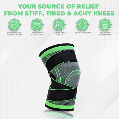🛡️Winter Must-Have Adjustable Knee Compression Sleeve, Knee Support Brace with Side Stabilizers🎗️