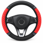 Sparkling Rhinestone Car Steering Wheel Cover Elastic Leather Wheel Protector with Crystals for Auto Interior