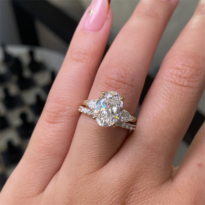 Sparkly Teardrop Open Ring for Women