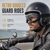 ⏳🔥LIMITED-TIME 50% OFF! ⏰💥Retro Motorcycle Goggles – Windproof, Shatterproof Lens, Vintage Style 🕶️