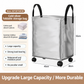 Large Capacity Waterproof Foldable Moving Bag with Wheels Heavy Duty Rolling Storage Tote for College Dorm and Household Organization