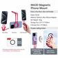 Portable Carabiner Phone Mount and Magnetic Selfie Stick Tripod for Travel Photography