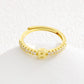 Minimalist Adjustable Initial Ring for Women