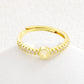 Minimalist Adjustable Initial Ring for Women