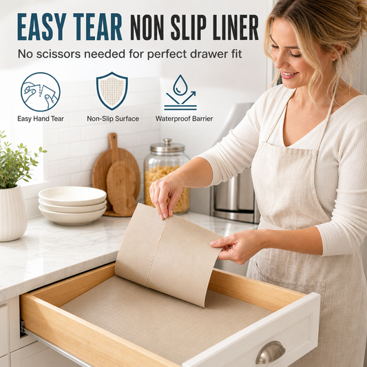 Easy Tear Non Slip Drawer Liner No Measurement Required Tear to Fit Mat for Desks and Shelves