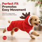 Warm Thickened Flannel Pet Jumpsuit Four Legged Christmas Reindeer Dog Clothes with Button Closure for Small Dogs and Cats