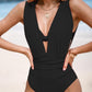 🏖️Summer Specials🩱Women's Underwire Tummy Control One Piece Halter Plunging Neck Swimsuit