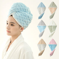 🎅Nice Christmas  gift🎁 Coral velvet double layer water absorbing dry hair cap