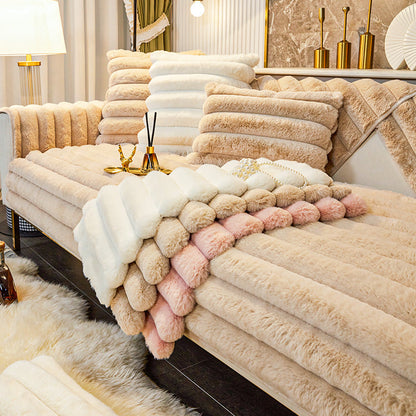 Rabbit Fur Non-Slip Plush Sofa Cover（50% OFF）