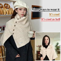 🔥Winter hot sale🔥Gift Choice - Multi-Purpose Buttoned Split Knit Shawl