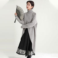 High Split Loose Long Knitted Sweater