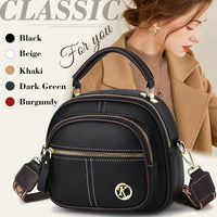 🔥50%OFF🔥Classic Multifunctional Compartments Adjustable Wide Shoulder Strap Leather Crossbody Bag
